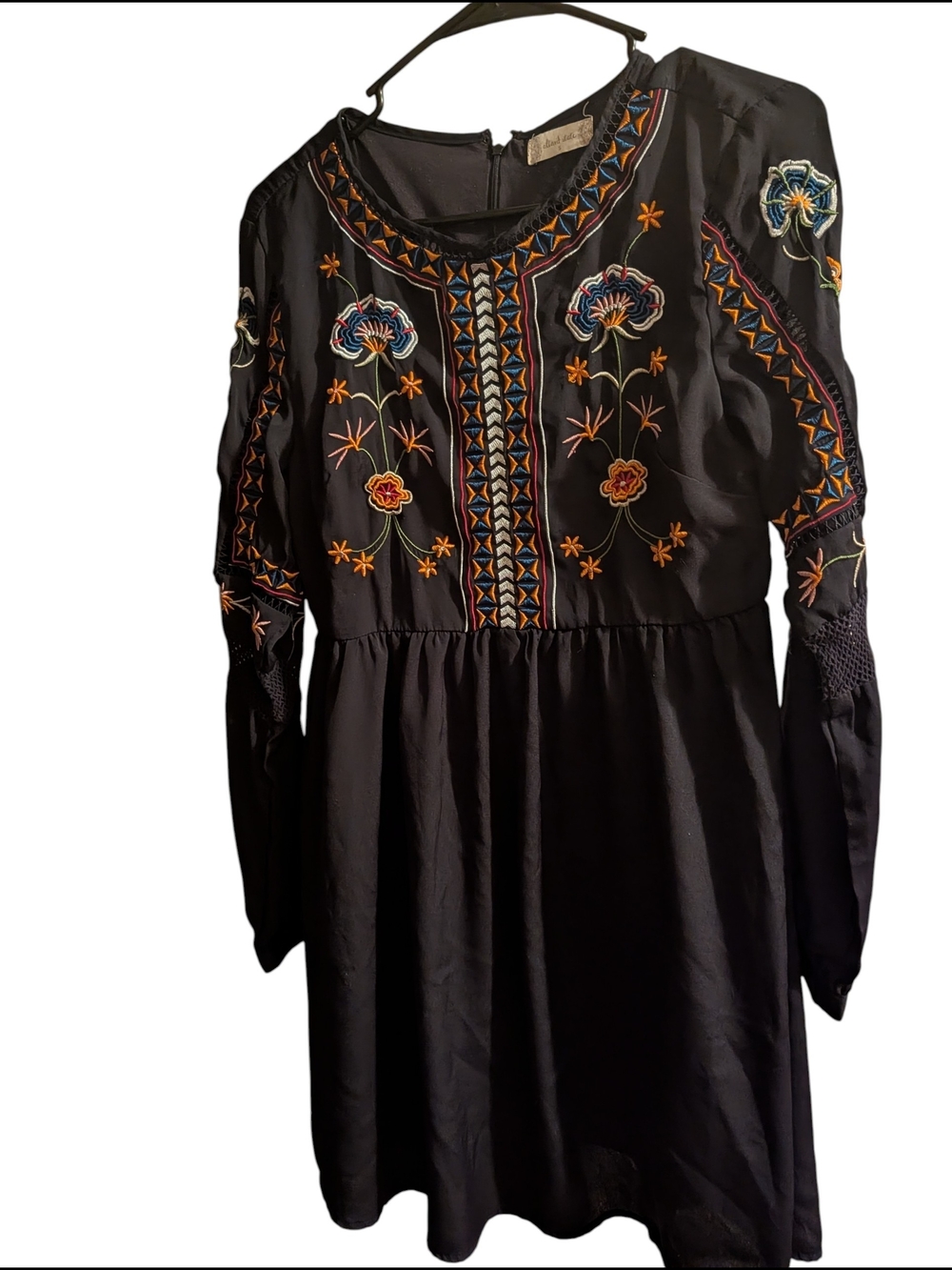 Altar'd State Embroidered Black Boho Dress